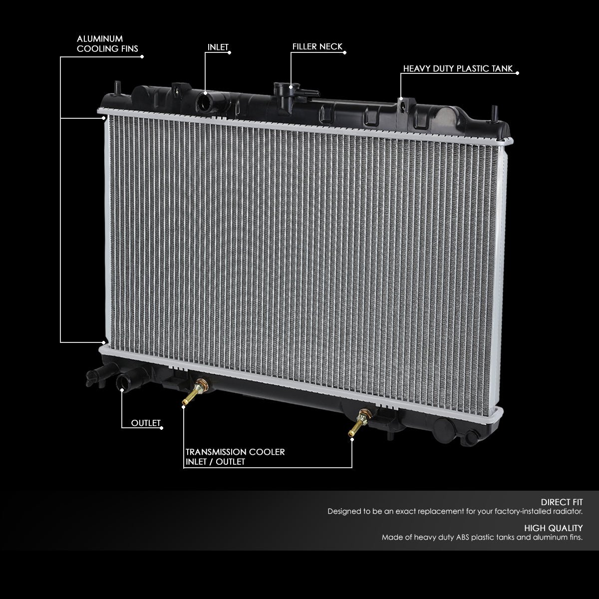 CAAP, 00-06 Nissan Sentra 1.8L AT Aluminum Radiator - 2346