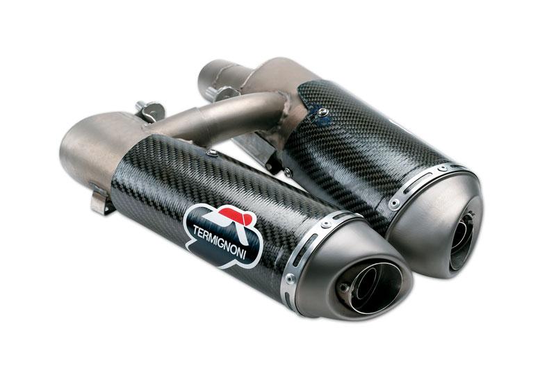 Termignoni, 004CO - TERMIGNONI Ducati Hypermotard 1100/796 Carbon Dual Slip-on Exhaust (EU homologated)