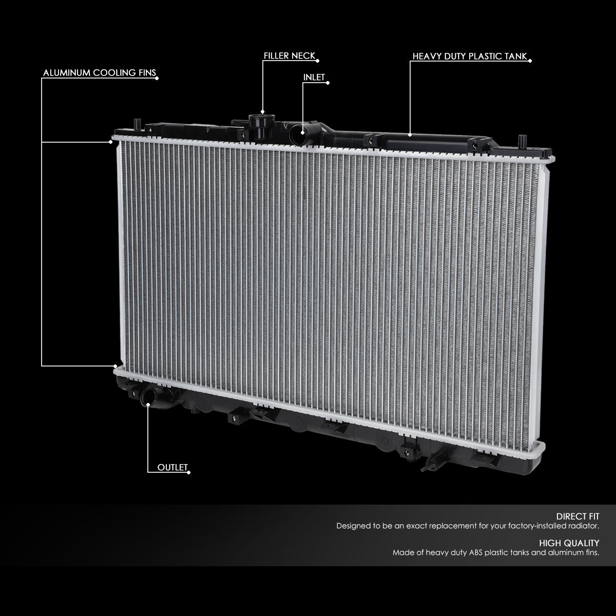 CAAP, 01-03 Acura CL 02-03 TL 3.2L MT AT Aluminum Radiator - 2431