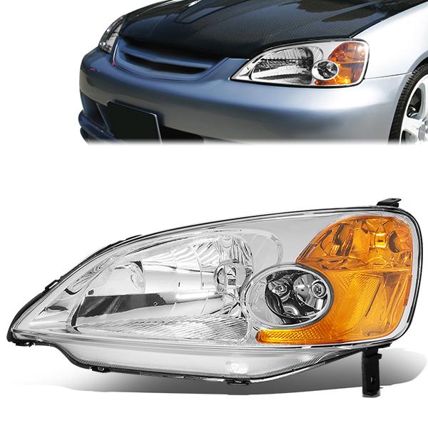 Nuvision Lighting, 01-03 Honda Civic Left/Driver Side Headlight - Exclude Si Models - Factory Style - HO2502116