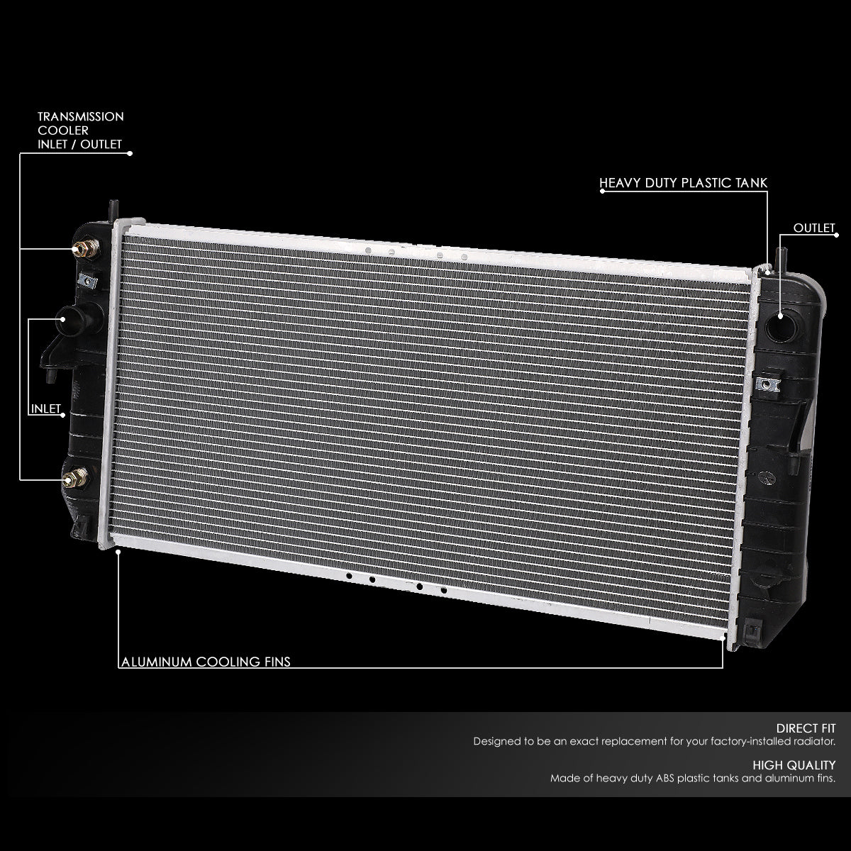 CAAP, 01-04 Cadillac Seville AT Aluminum Radiator - 2513