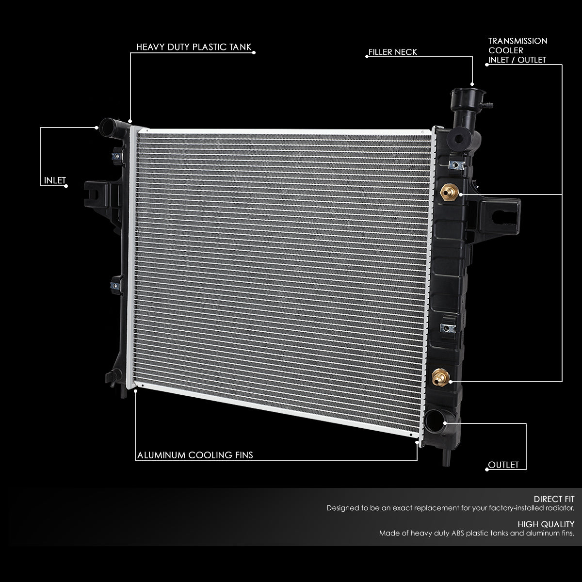 CAAP, 01-04 Jeep Grand Cherokee 4.7L AT Aluminum Radiator - 2336