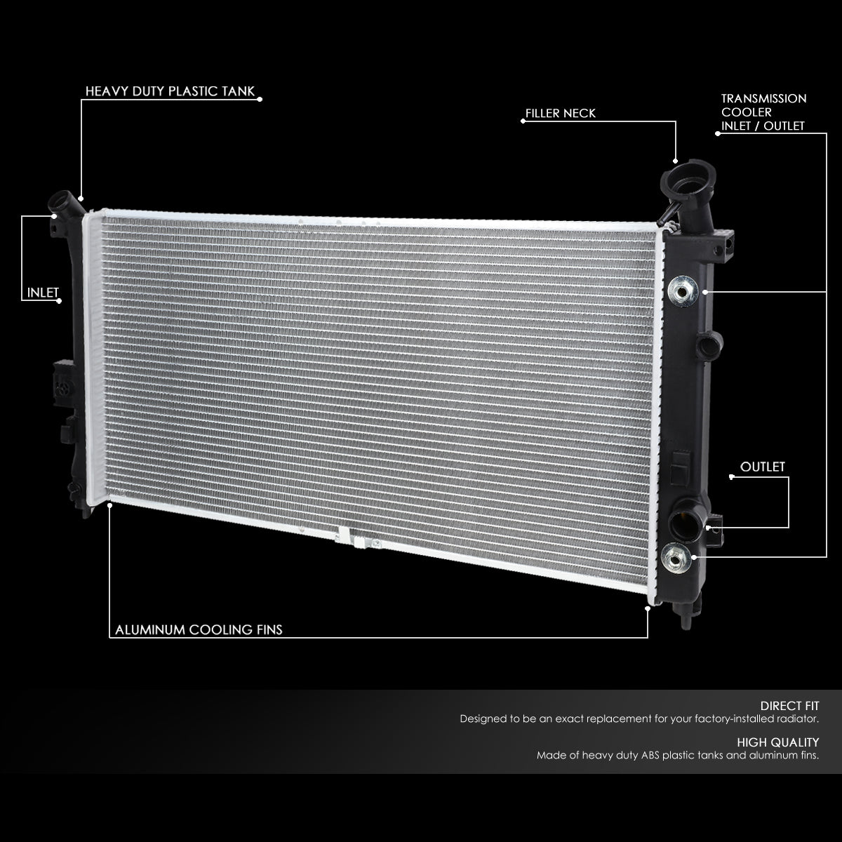 CAAP, 01-05 Chevy Venture Pontiac Montana Aztek 3.4L AT Aluminum Radiator - 2728