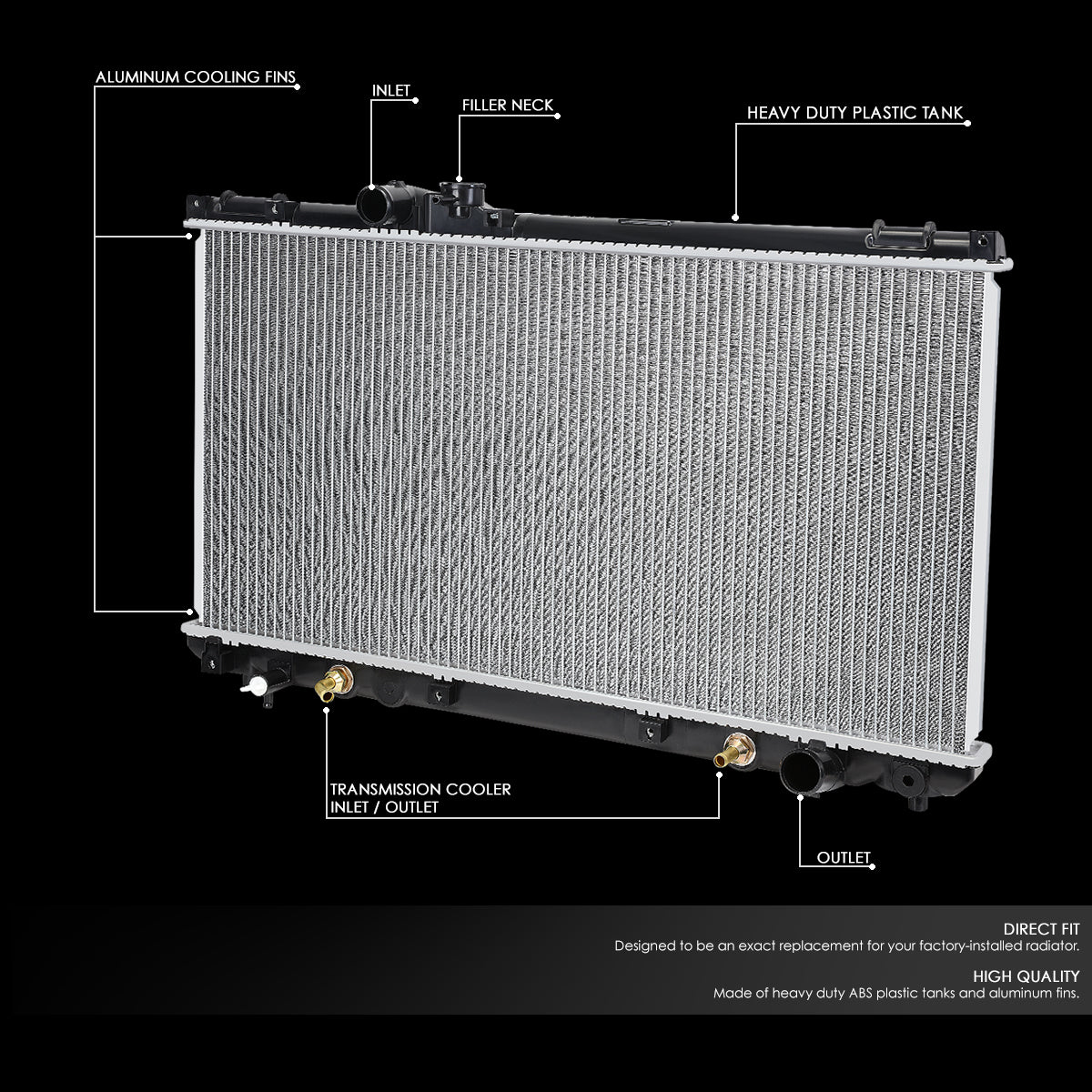 CAAP, 01-05 Lexus IS300 AT Aluminum Radiator - 2356