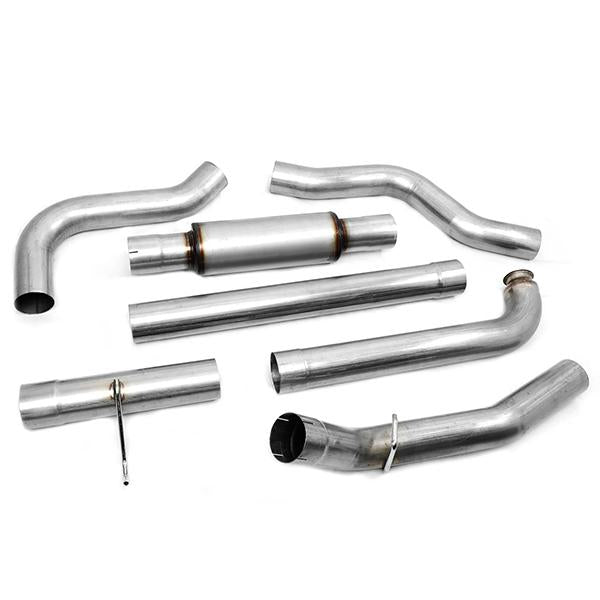 J2 Engineering, 01-07 Chevy Silverado GMC Sierra 6.6L Downpipe-Back Exhaust w/Muffler+5 in. OD Tip