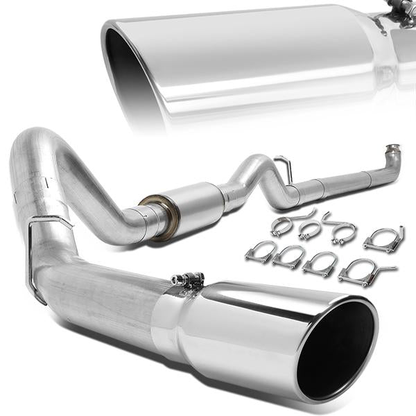 J2 Engineering, 01-07 Chevy Silverado GMC Sierra 6.6L Downpipe-Back Exhaust w/Muffler+5 in. OD Tip