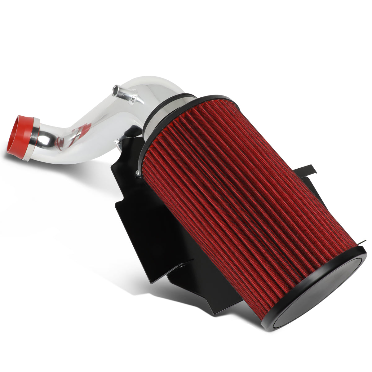 J2 Engineering, 02-03 Jeep Liberty 3.7L V6 Aluminum Cold Air Intake w/Heat Shield+Cone Filter