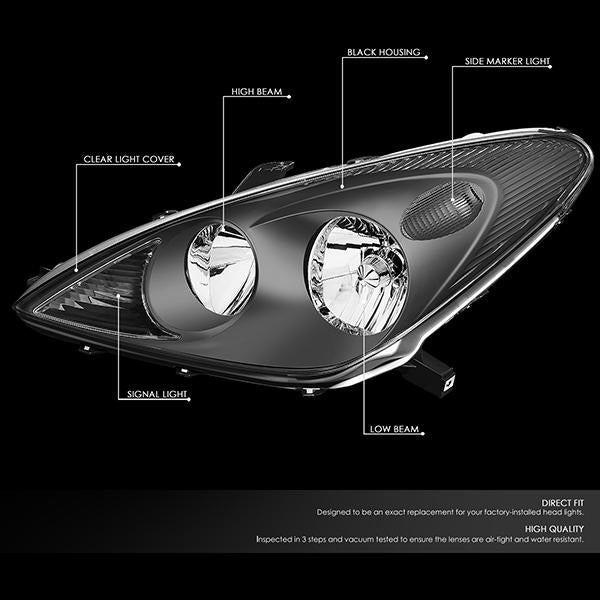 Nuvision Lighting, 02-04 Lexus ES300 ES330 Headlight - Black Housing