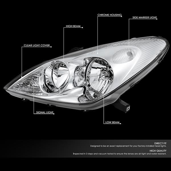 Nuvision Lighting, 02-04 Lexus ES300 ES330 Headlight - Chrome Housing