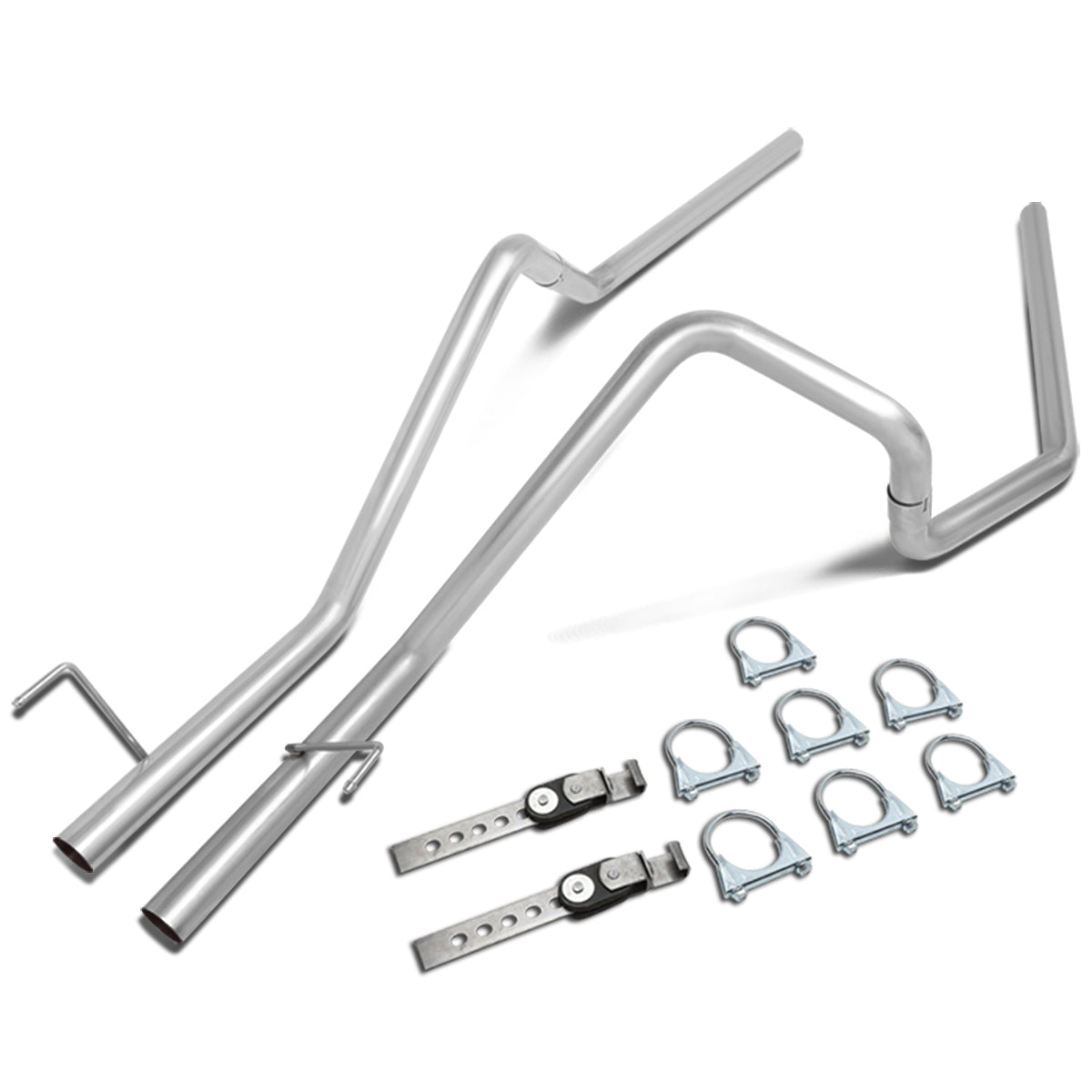 J2 Engineering, 02-05 Dodge Ram 1500 2500 3.7L 4.7L 5.9L Crew/Standard Cab 2.25 in. OD Muffler-Back Exhaust Tail Pipe