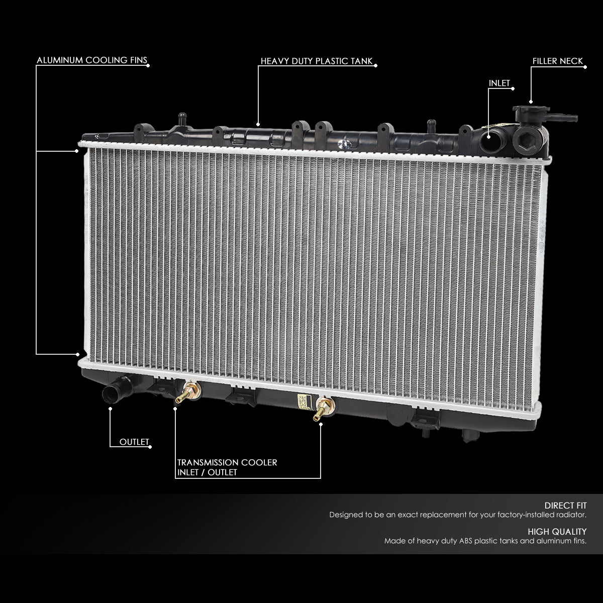 CAAP, 02-06 Nissan Sentra 2.5L AT Aluminum Radiator - 2469