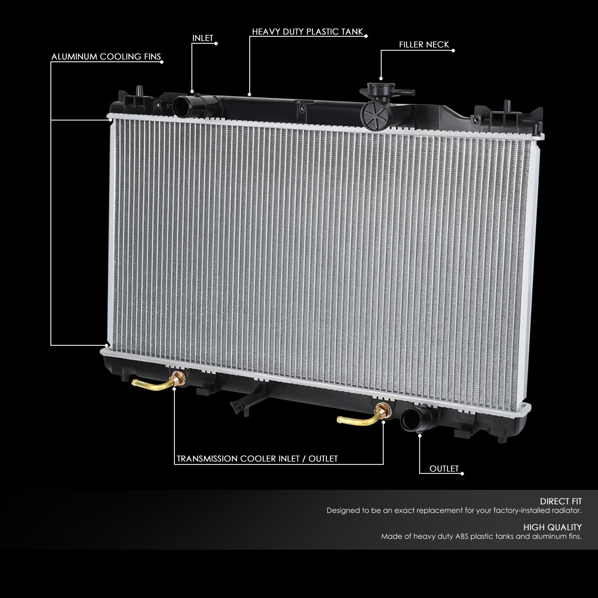 CAAP, 02-06 Toyota Camry L4 AT Aluminum Radiator - 2437