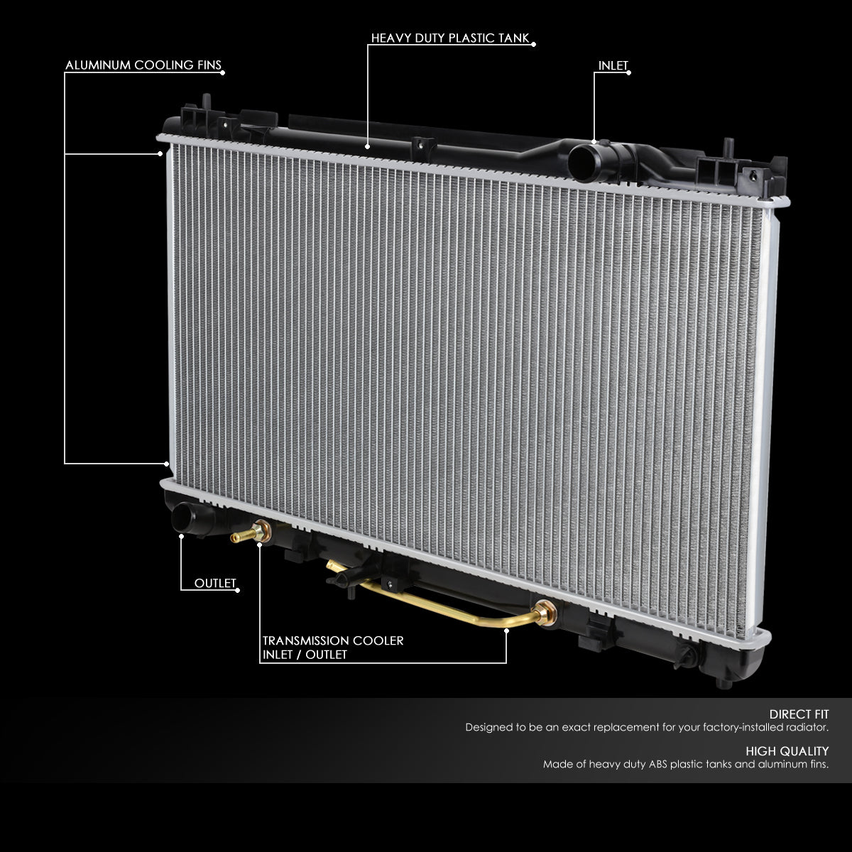 CAAP, 02-06 Toyota Camry V6 Lexus ES300 ES330 AT Aluminum Radiator - 2435