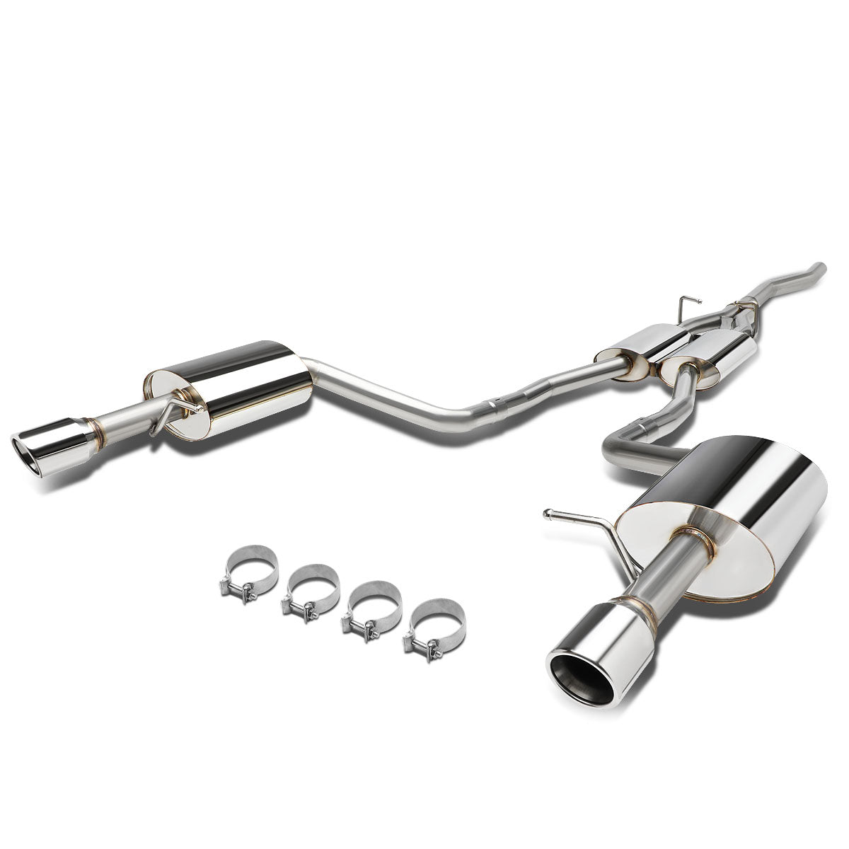 J2 Engineering, 02-08 Audi A4 Quattro 1.8L 2.0L Catback Exhaust w/3 in. OD Muffler Tip