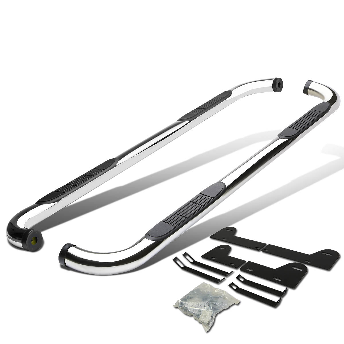 CAAP, 02-08 Dodge Ram 1500 2500 3500 Quad/Crew Cab 3"OD Side Step Nerf Bar - Stainless Steel