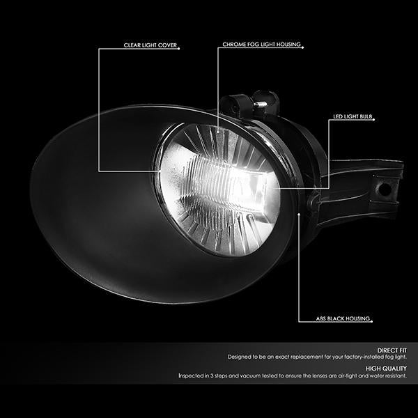 DNA Motoring, 02-09 Dodge Ram 1500 2500 3500 LED Truck Clear Lens Fog Lights - w/Bezel+Switch