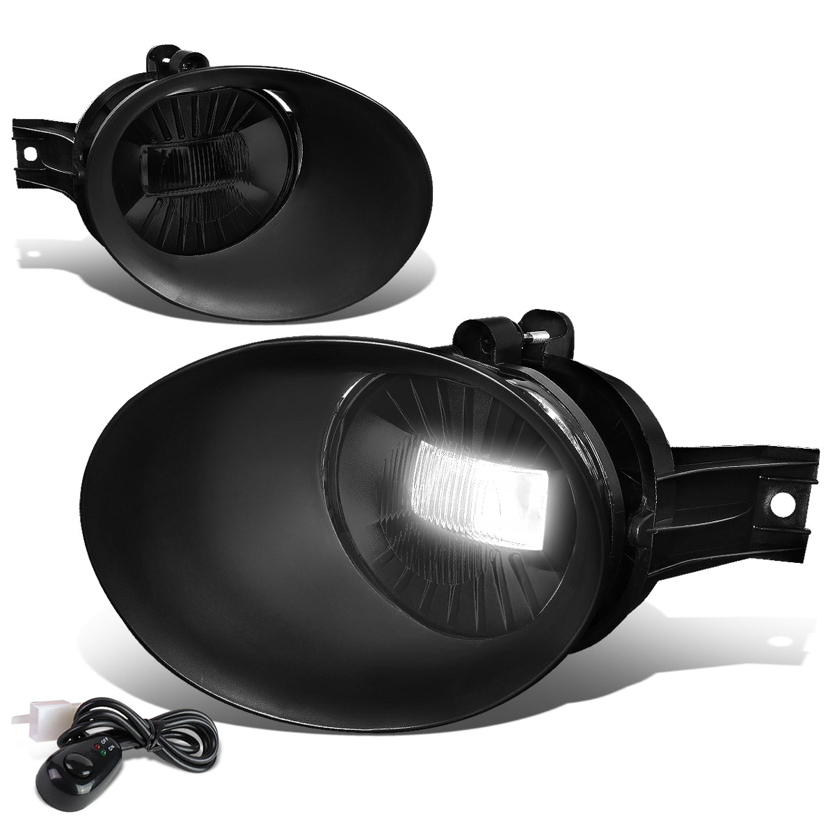 DNA Motoring, 02-09 Dodge Ram 1500 2500 3500 LED Truck Smoked Lens Fog Lights - w/Bezel+Switch