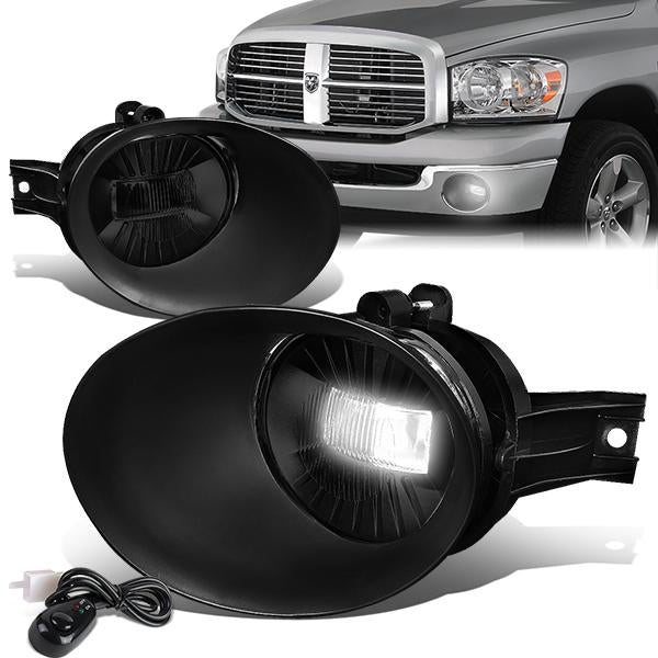 DNA Motoring, 02-09 Dodge Ram 1500 2500 3500 LED Truck Smoked Lens Fog Lights - w/Bezel+Switch