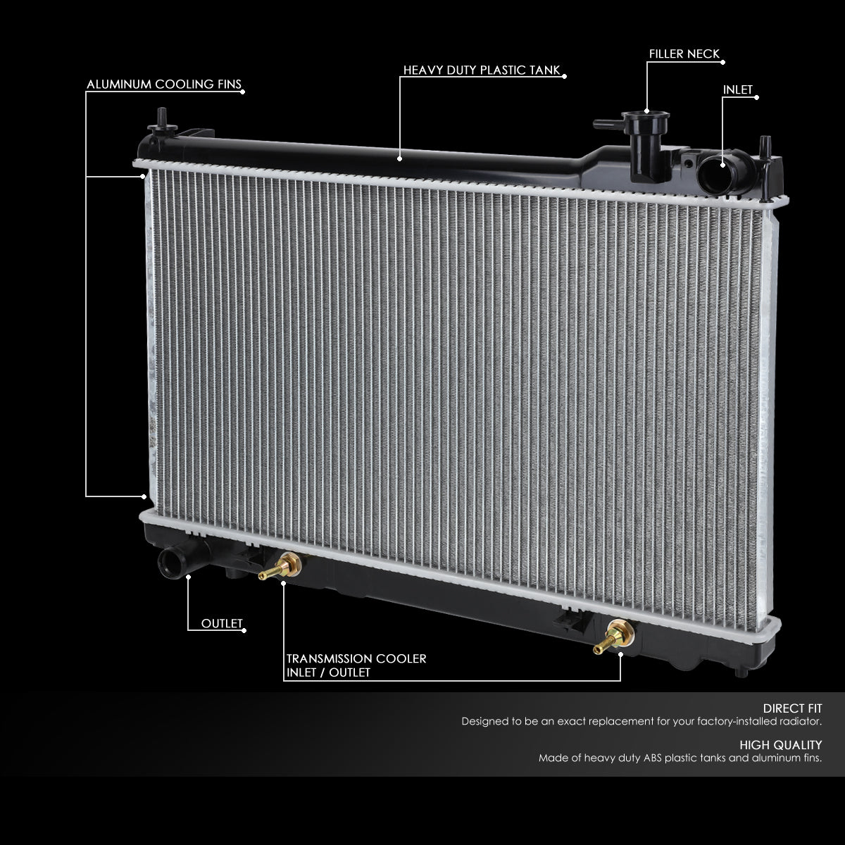 CAAP, 03-04 Infiniti G35 Sedan AT Aluminum Radiator - 2455