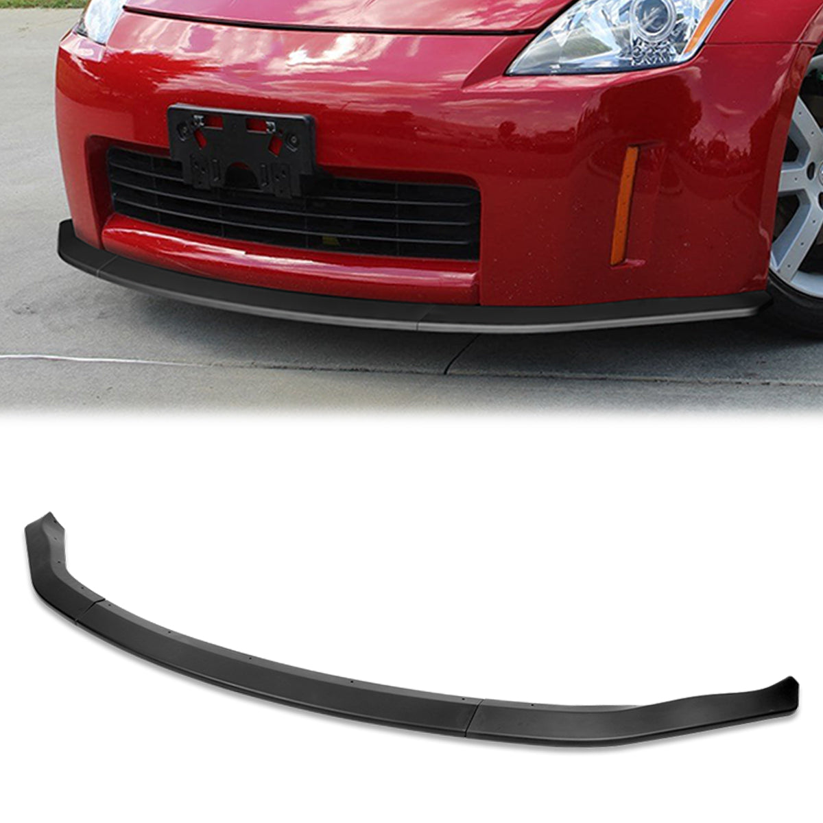 Stay Tuned Performance, 03-05 Nissan 350Z Z33 Front Bumper Lip - 3 Pieces CT Style [Matte Black]