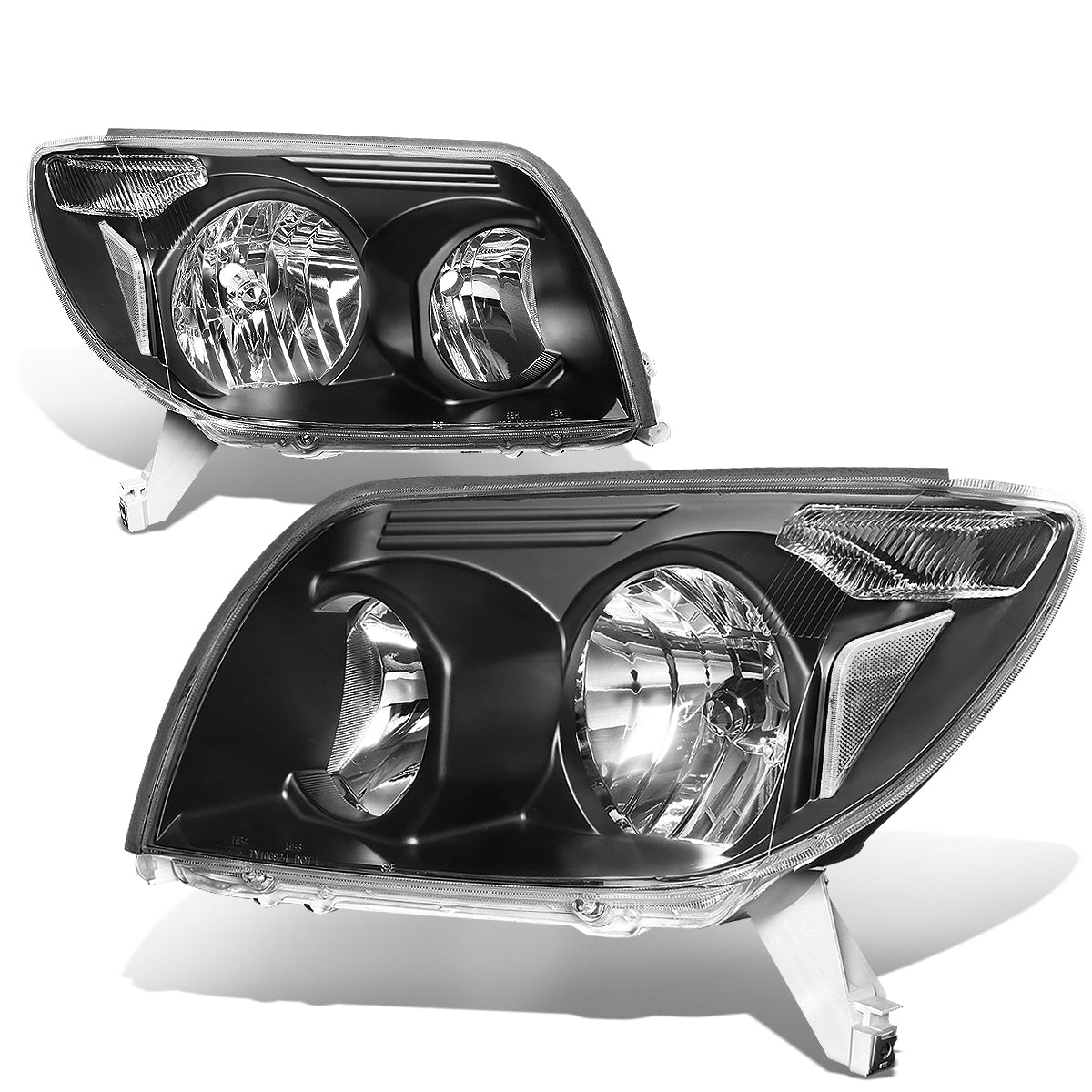 DNA Motoring, 03-05 Toyota 4Runner Headlights - Black Housing Clear Corner