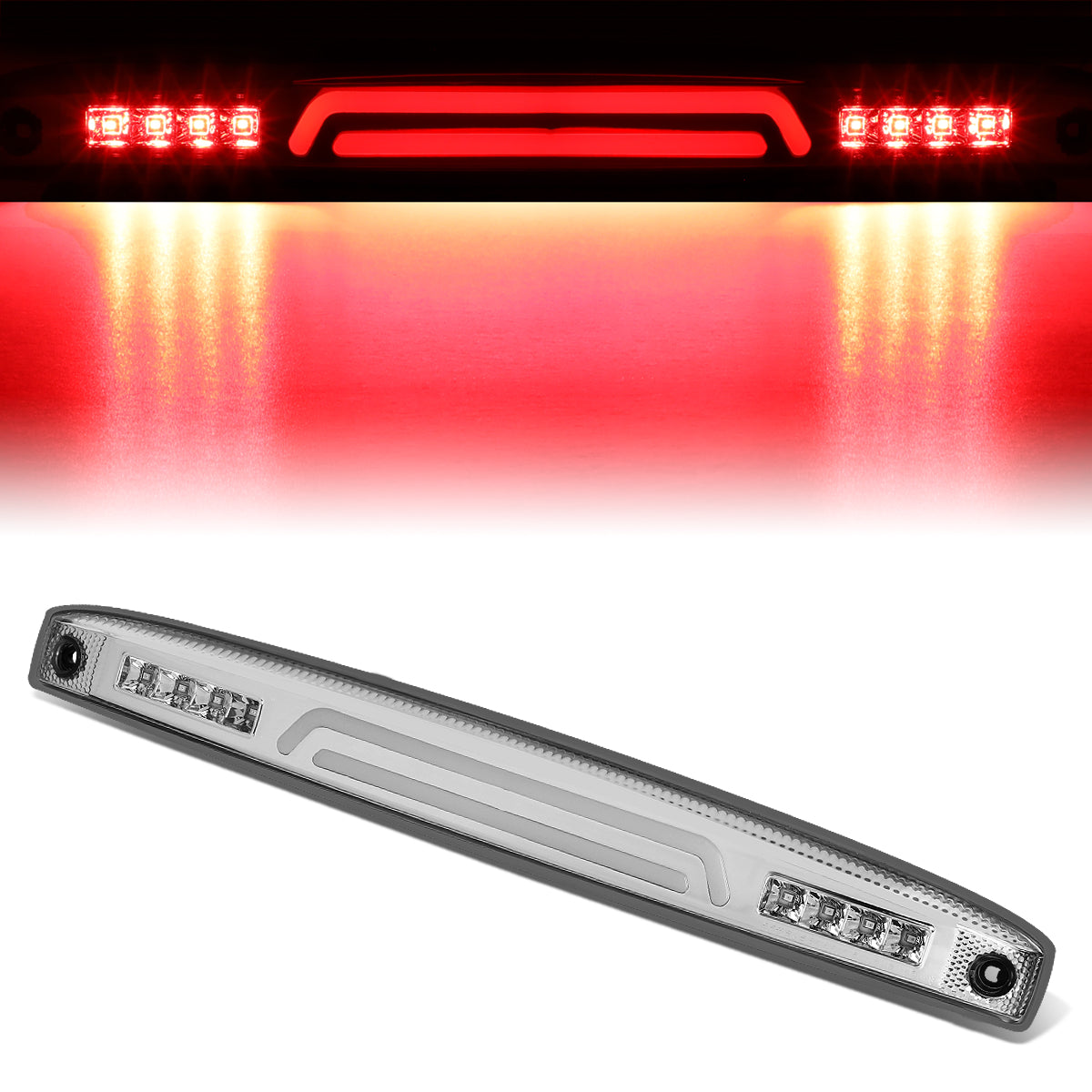 Nuvision Lighting, 03-06 Dodge Ram 2500 3500 LED Bar Rear Center Tailgate Light - Chrome Housing