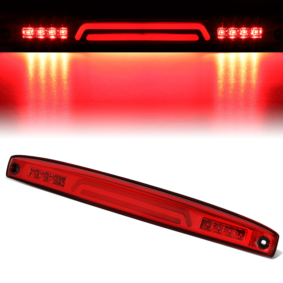 Nuvision Lighting, 03-06 Dodge Ram 2500 3500 LED Bar Rear Center Tailgate Light - Red Housing