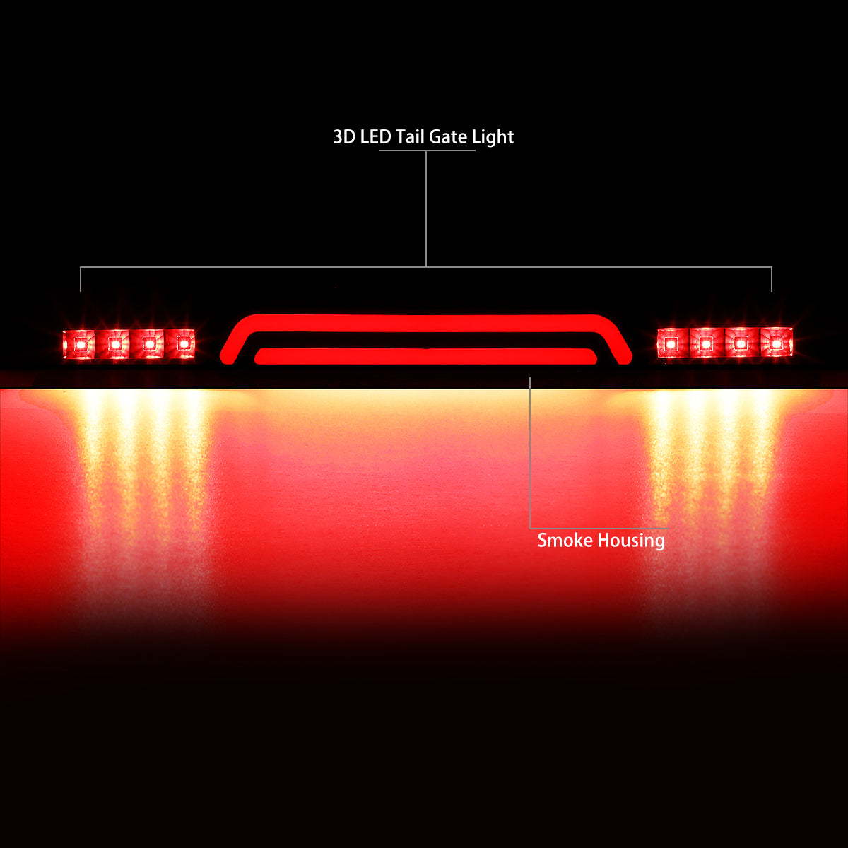 Nuvision Lighting, 03-06 Dodge Ram 2500 3500 LED Bar Rear Center Tailgate Light - Tinted Housing