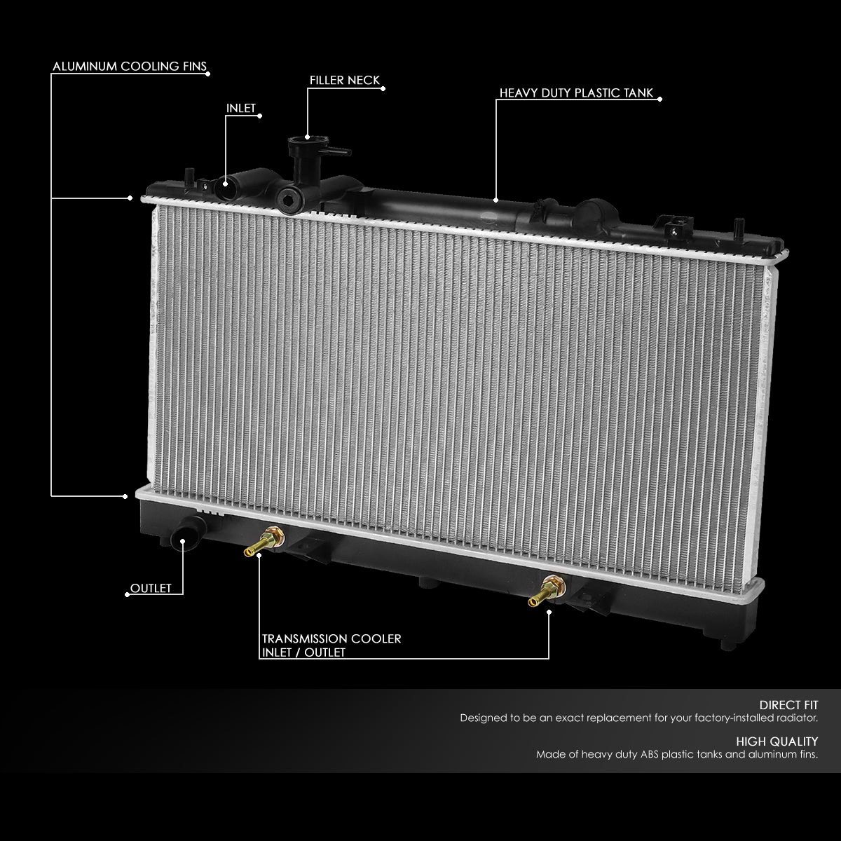 CAAP, 03-08 Mazda 6 2.3L AT Aluminum Radiator - 2673