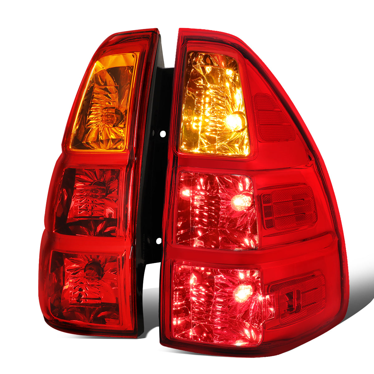 Nuvision Lighting, 03-09 Lexus GX470 Rear Brake Tail Lights - Red/Amber Lens