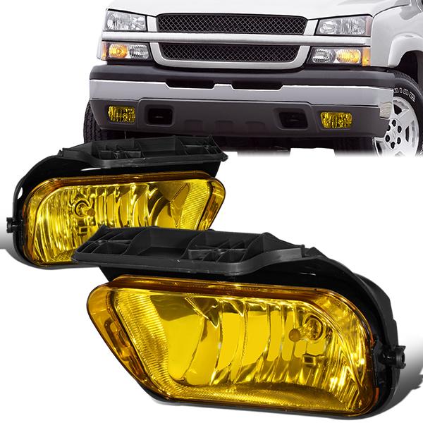 DNA Motoring, 04-07 Chevy Silverado 1500 2500 3500 HD Classic Amber Lens Fog Lights - with Light Bulbs