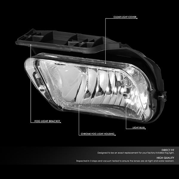 DNA Motoring, 04-07 Chevy Silverado 1500 2500 3500 HD Classic Clear Lens Fog Lights - with Light Bulbs