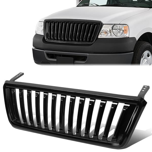 CAAP, 04-08 Ford F150 Front Grille - Badgeless Vertical Fence Style - Black