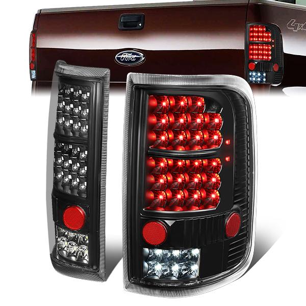 Nuvision Lighting, 04-08 Ford F150 Lobo Full LED Rear Brake Tail Lights - Black Housing