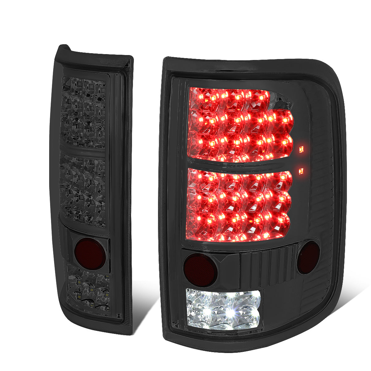 Nuvision Lighting, 04-08 Ford F150 Lobo Full LED Rear Brake Tail Lights - Smoked Housing