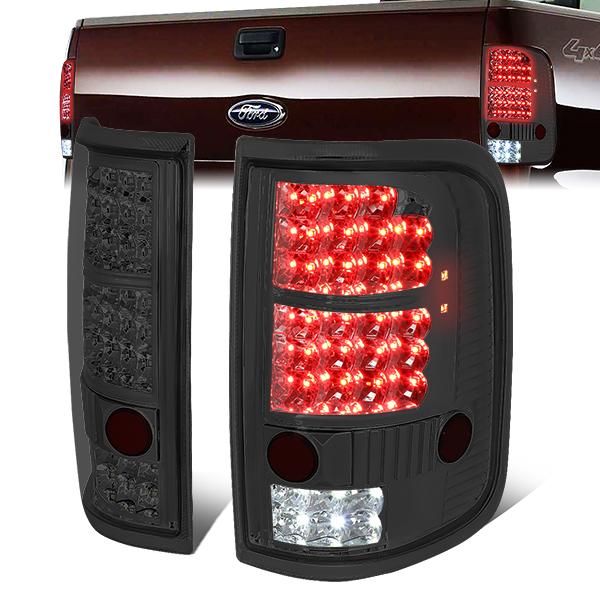 Nuvision Lighting, 04-08 Ford F150 Lobo Full LED Rear Brake Tail Lights - Smoked Housing