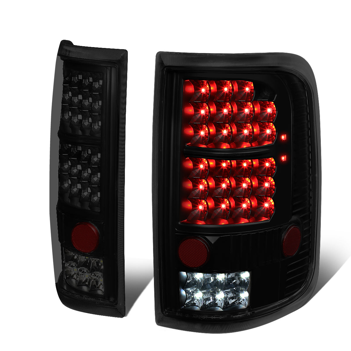 Nuvision Lighting, 04-08 Ford F150 Lobo Full LED Rear Brake Tail Lights - Tinted Housing