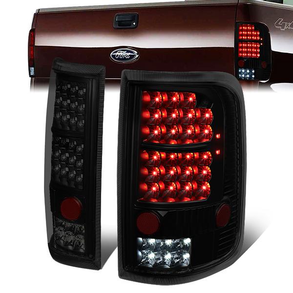 Nuvision Lighting, 04-08 Ford F150 Lobo Full LED Rear Brake Tail Lights - Tinted Housing