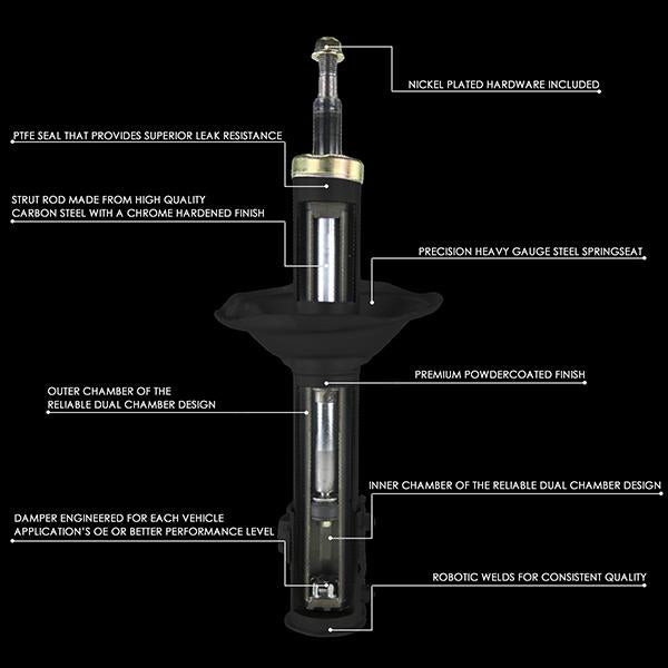 DNA Motoring, 04-09 Mazda 3 06-15 Mazda 5 Rear Shock Absorber Strut Kit