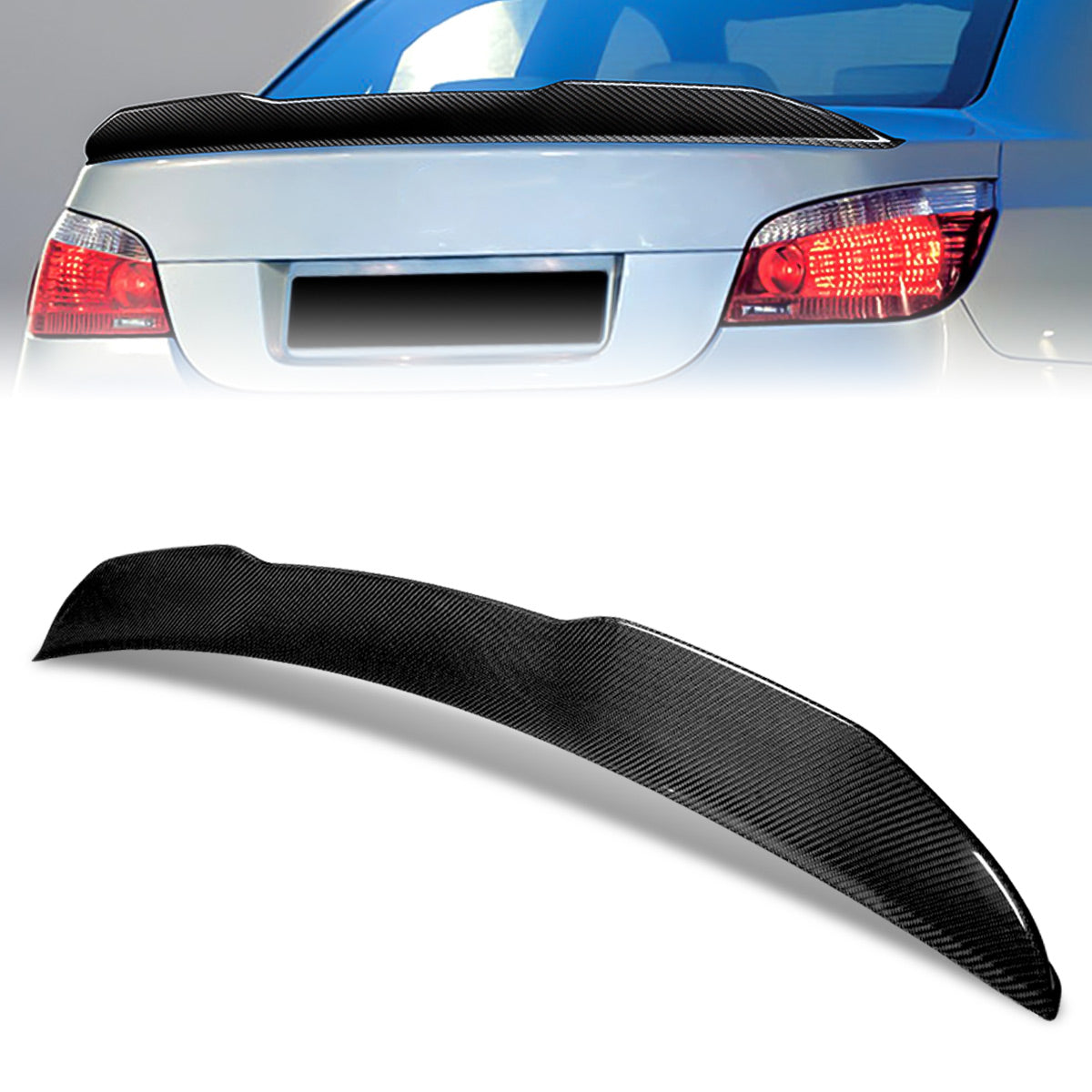 Stay Tuned Performance, 04-10 BMW 525i 530i 550i M5 E60 Sedan PSM-Style Rear Trunk Lid Spoiler - Carbon Fiber