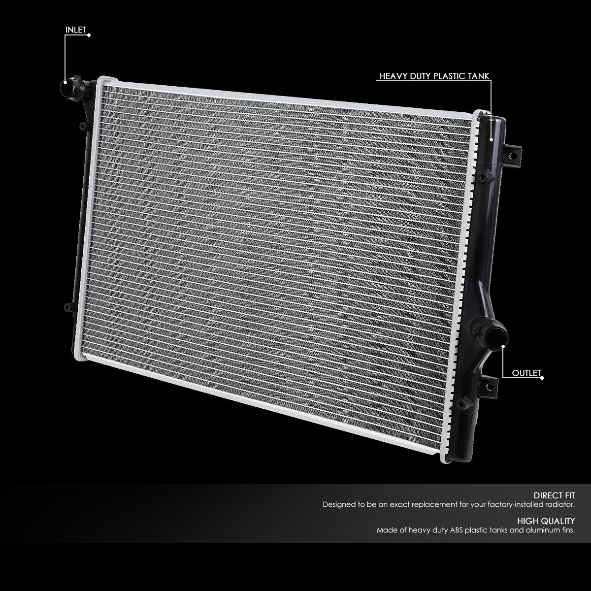 CAAP, 04-13 Audi A3 TT 10-14 Volkswagen Golf 06-14 Jetta Aluminum Radiator - 2822