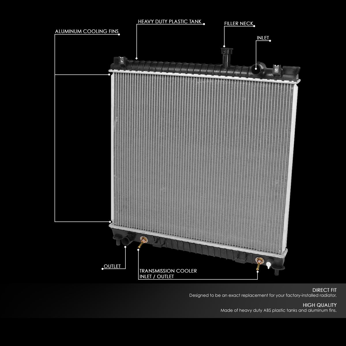 CAAP, 04-15 Nissan Titan Armada 04-10 Infiniti QX56 AT Aluminum Radiator - 2691