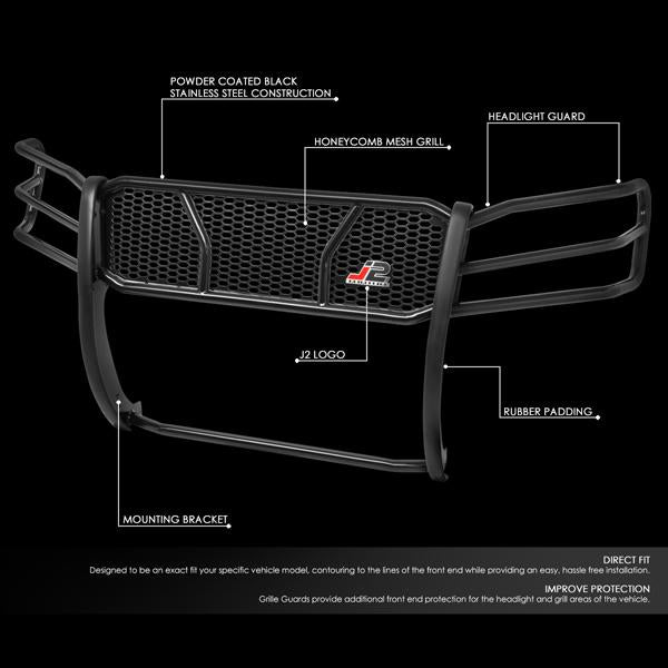 J2 Engineering, 04-15 Nissan Titan Brush Grille Guard - Moneycomb Mesh