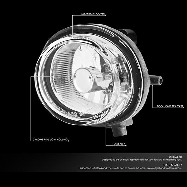 DNA Motoring, 04-16 Mazda MPV RX8 MX5 CX7 Clear Lens Fog Lights - w/Light Bulbs