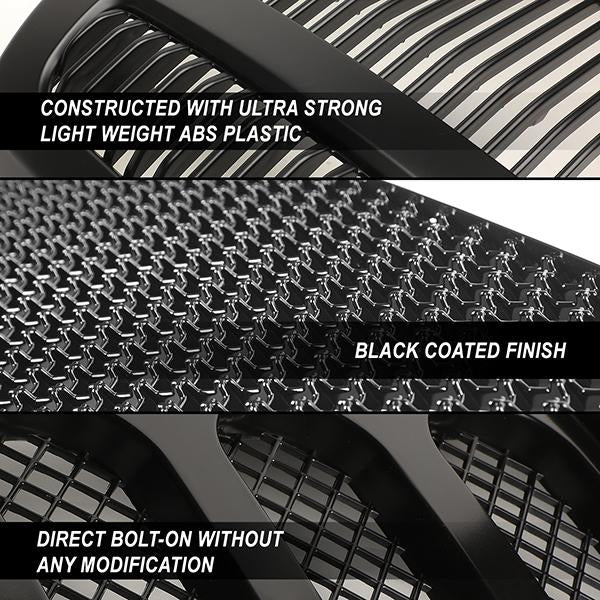 CAAP, 05-07 Ford F250 F350 F450 F550 Super Duty Front Grille - Badgeless Honeycomb Mesh - Black