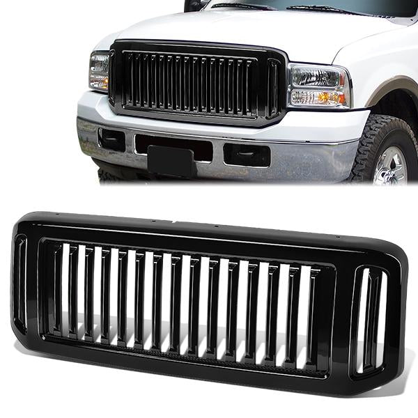 CAAP, 05-07 Ford F250 F350 F450 F550 Super Duty Front Grille - Badgeless Vertical Style - Black