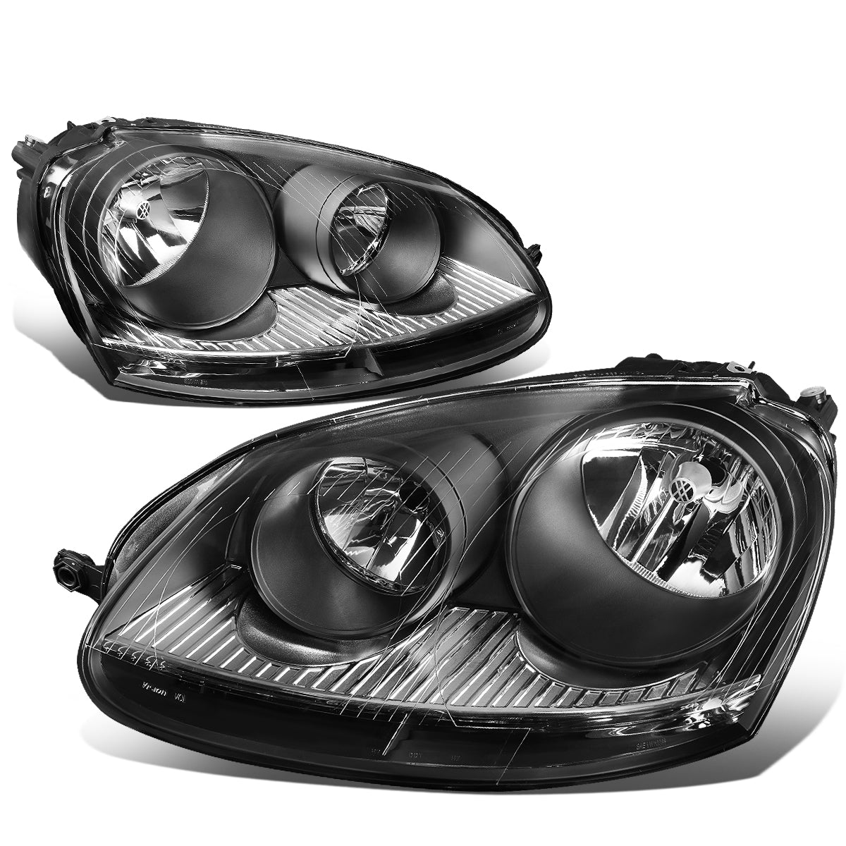 DNA Motoring, 05-10 Volkswagen Jetta Rabbit Headlights - Black Housing