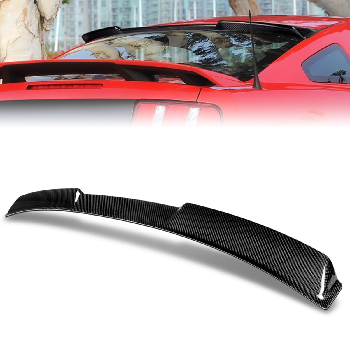 Stay Tuned Performance, 05-14 Ford Mustang Coupe Rear Window Roof Spoiler - Carbon Fiber