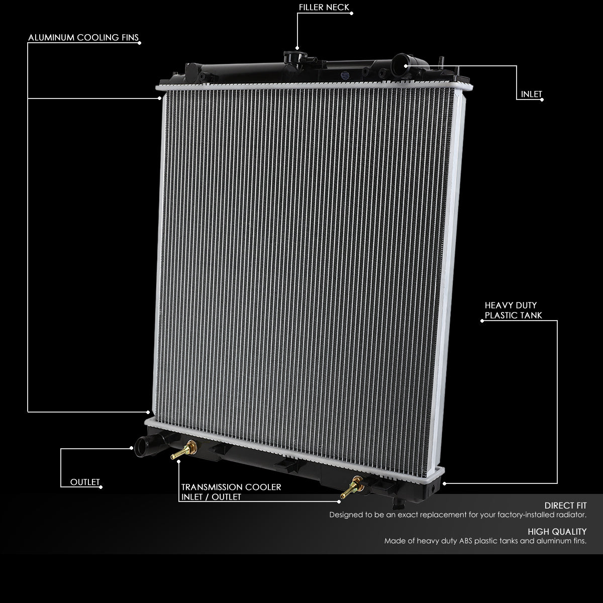 CAAP, 05-18 Nissan Frontier 05-12 Xterra 4.0L 5.6L AT Aluminum Radiator - 2807