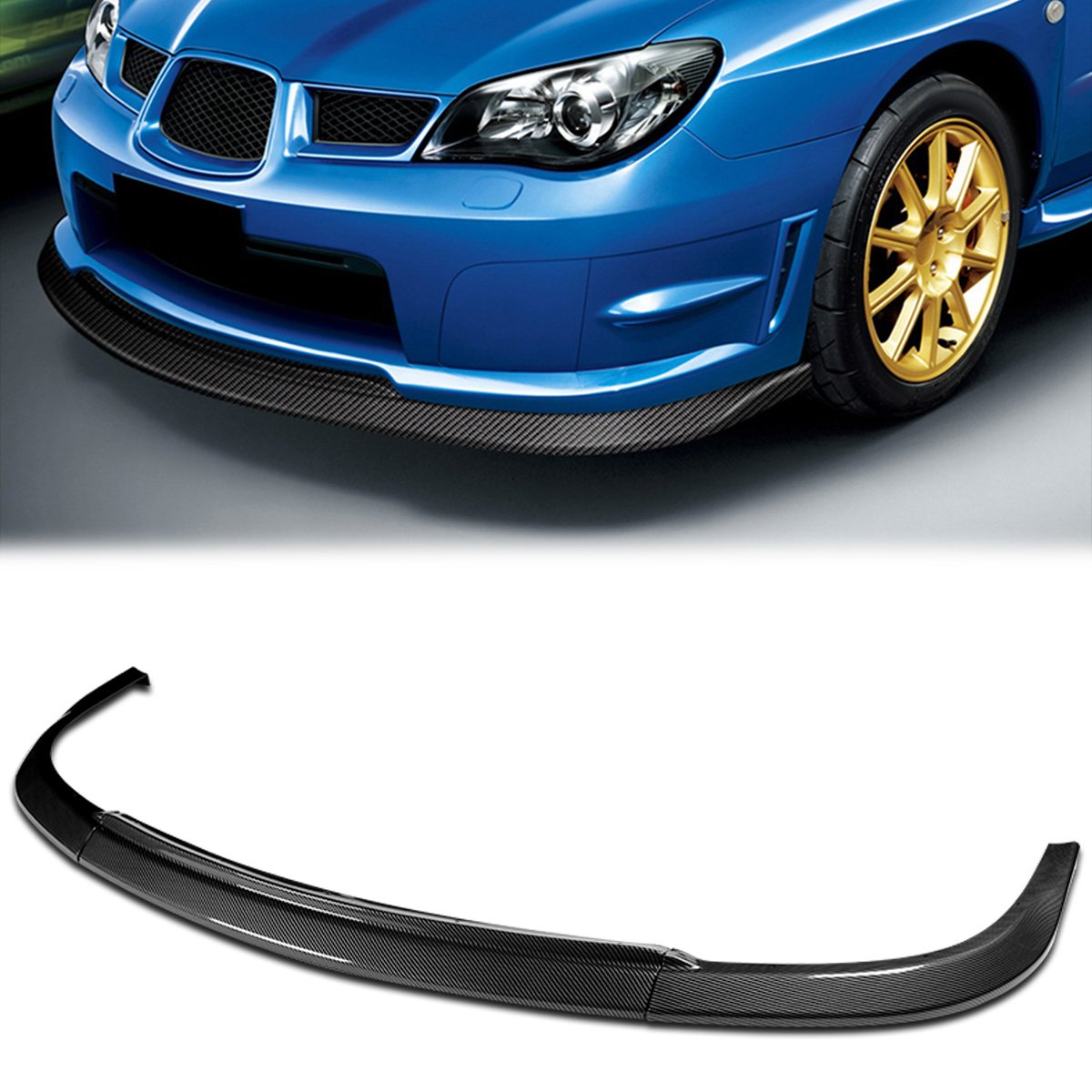 Stay Tuned Performance, 06-07 Subaru Impreza WRX STI Front Bumper Lip - 3 Pieces CT Style [Carbon Fiber Look]